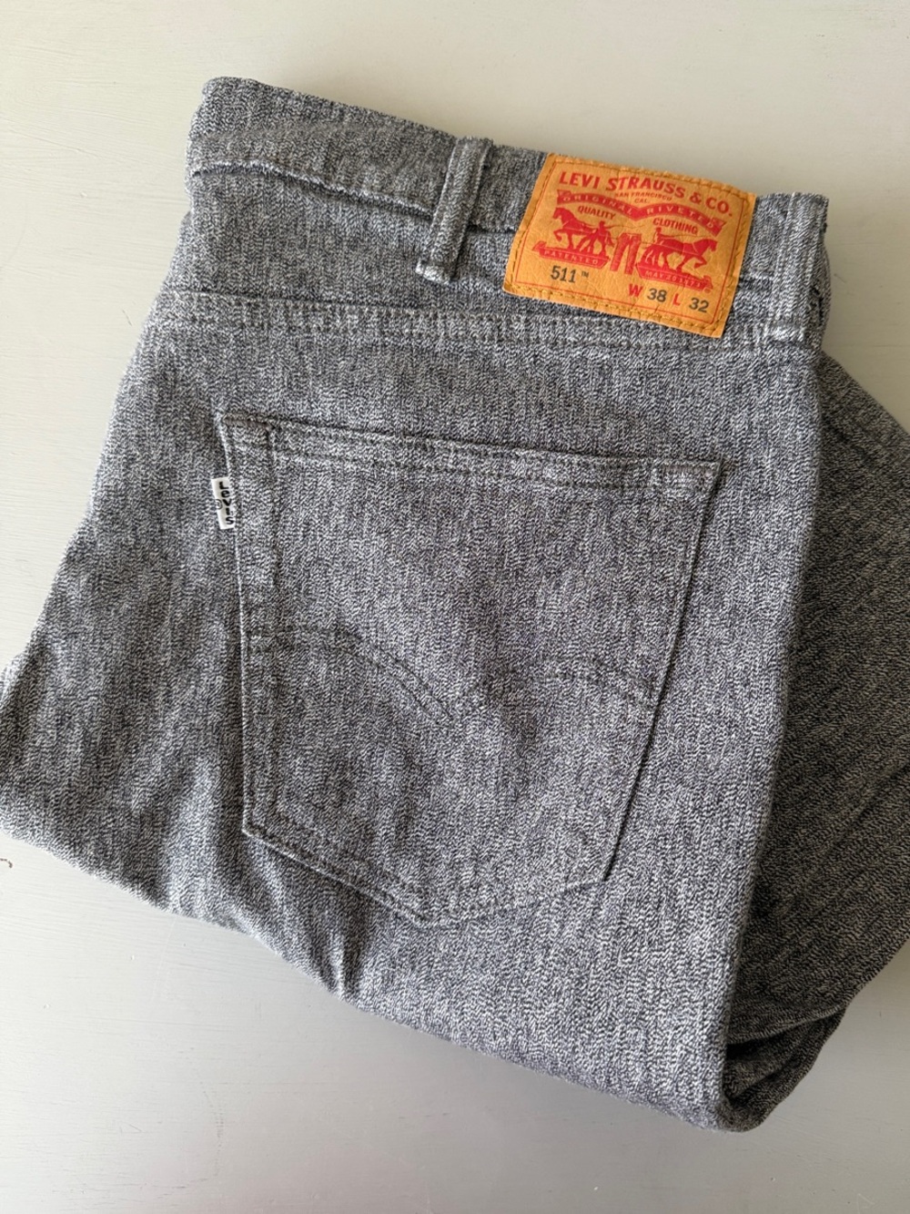 Levi's 511 Slim Straight Men's Heather Gray Jeans 39x32